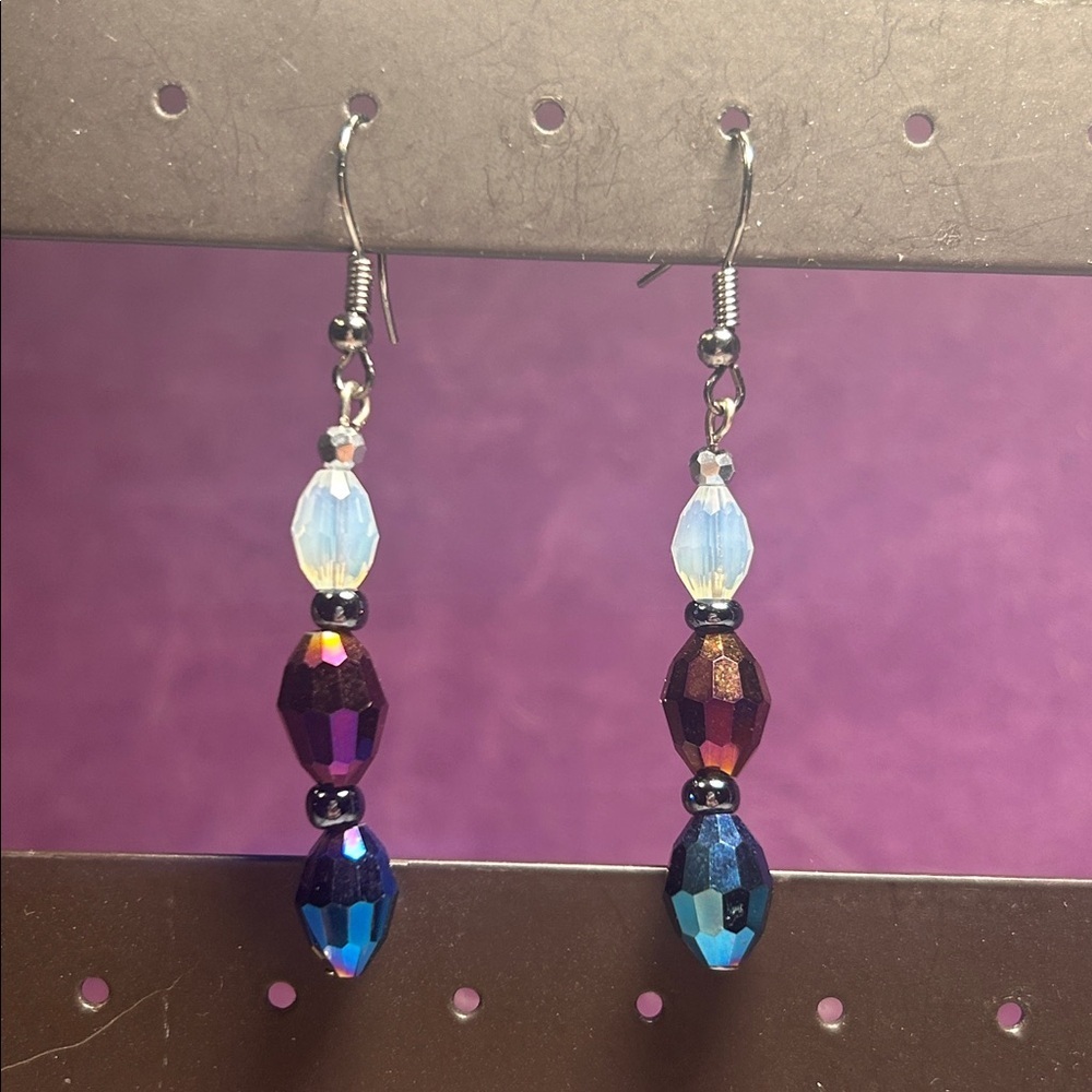 Elegant Multicolor AB Beaded Earrings
